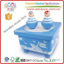 Christmas Gift Lovely Clown Dance Wooden Music Box for Kids